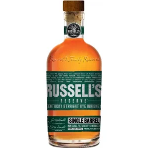 Russells Reserve Single Barrel Kentucky Straight Rye Whiskey Green Label bottle